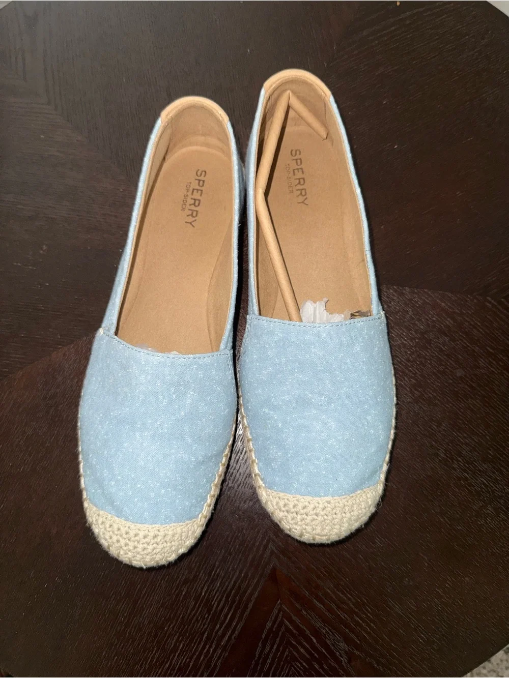 Sperry Light Blue Espadrille Slip-On with Natural Toe Cap